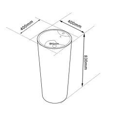 Lavabo|Dileci Lavabo Totem Design Rond et Épuré Noir Mat en Céramique H83 -