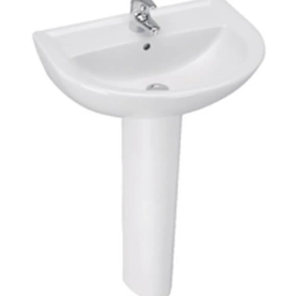 Porcher Lavabo ULYSSE 2 60x47cm en grès avec trop-plein - - Blanc - Sélection HLM