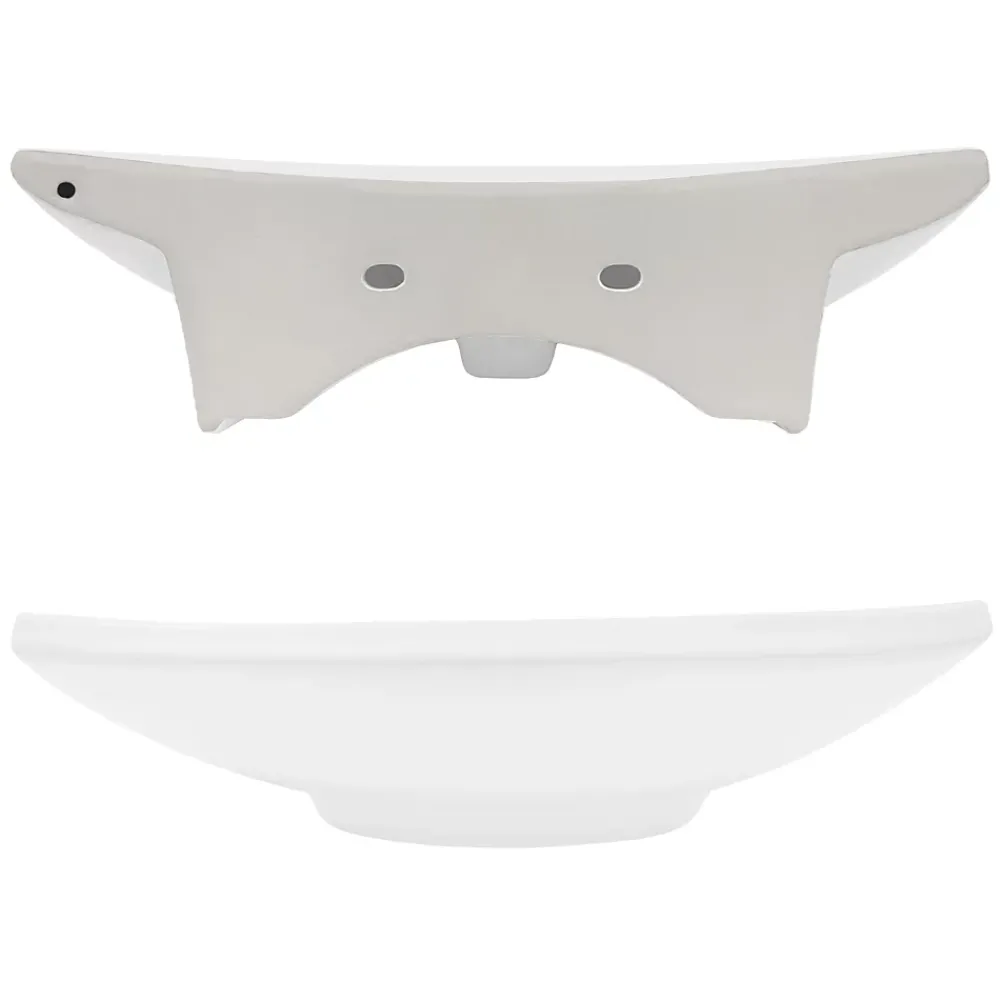 Vasque À Poser|ECD Germany Lavabo vasque à poser / suspendu céramique salle de bain lave-mains 605 x 460 mm