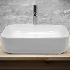 Vasque À Poser|ECD Germany Lavabo vasque a poser ceramique lave-main salle de bain blanc 505 x 395 x 135 mm
