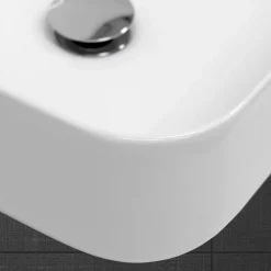 Vasque À Poser|ECD Germany Lavabo vasque a poser ceramique lave-main salle de bain blanc 505 x 395 x 135 mm