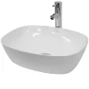 Vasque À Poser|ECD Germany Lavabo vasque a poser en ceramique blanche Evier ovale salle de bain 505x385 mm