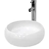 ECD Germany Lavabo vasque a poser salle de bain en ceramique rond 350 mm design moderne