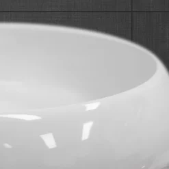 ECD Germany Lavabo vasque a poser salle de bain en ceramique rond 350 mm design moderne