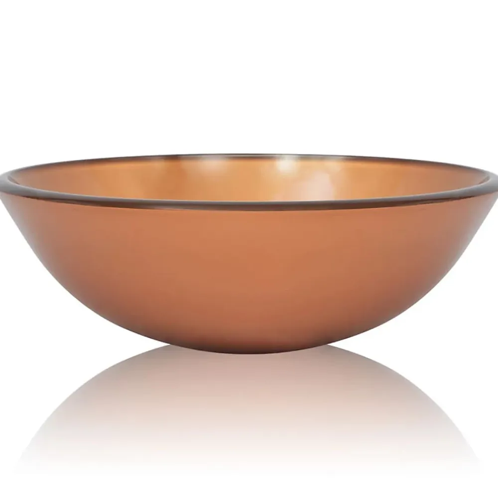 Lavabo|Helloshop26 Lavabo verre trempe marron lavabo vasque verre transparent