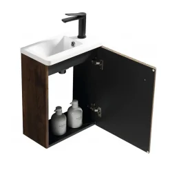 Plan Vasque Lave-Mains|Jindoli Lave main 40 cm chêne brun vieilli Aqualegno