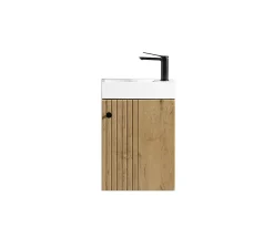 Plan Vasque Lave-Mains|Jindoli Lave main 40 cm effet chêne vieilli Aquapicolo
