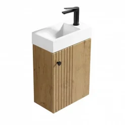 Plan Vasque Lave-Mains|Jindoli Lave main 40 cm effet chêne vieilli Aquapicolo