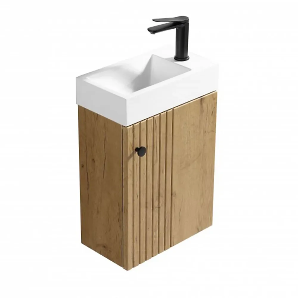 Plan Vasque Lave-Mains|Jindoli Lave main 40 cm effet chêne vieilli Aquapicolo