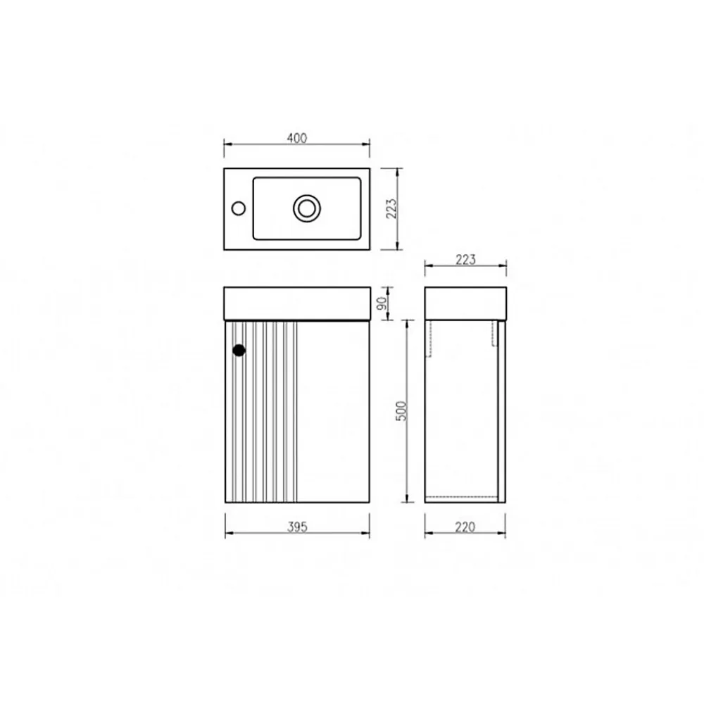 Plan Vasque Lave-Mains|Jindoli Lave main 40 cm effet chêne vieilli Aquapicolo