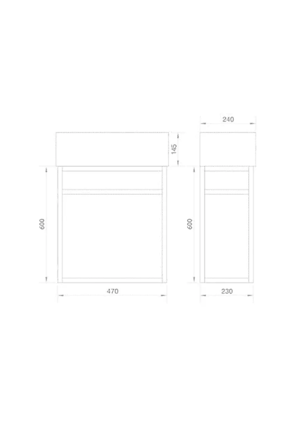 Jindoli Lave main 60 cm métal noir Aquafredo
