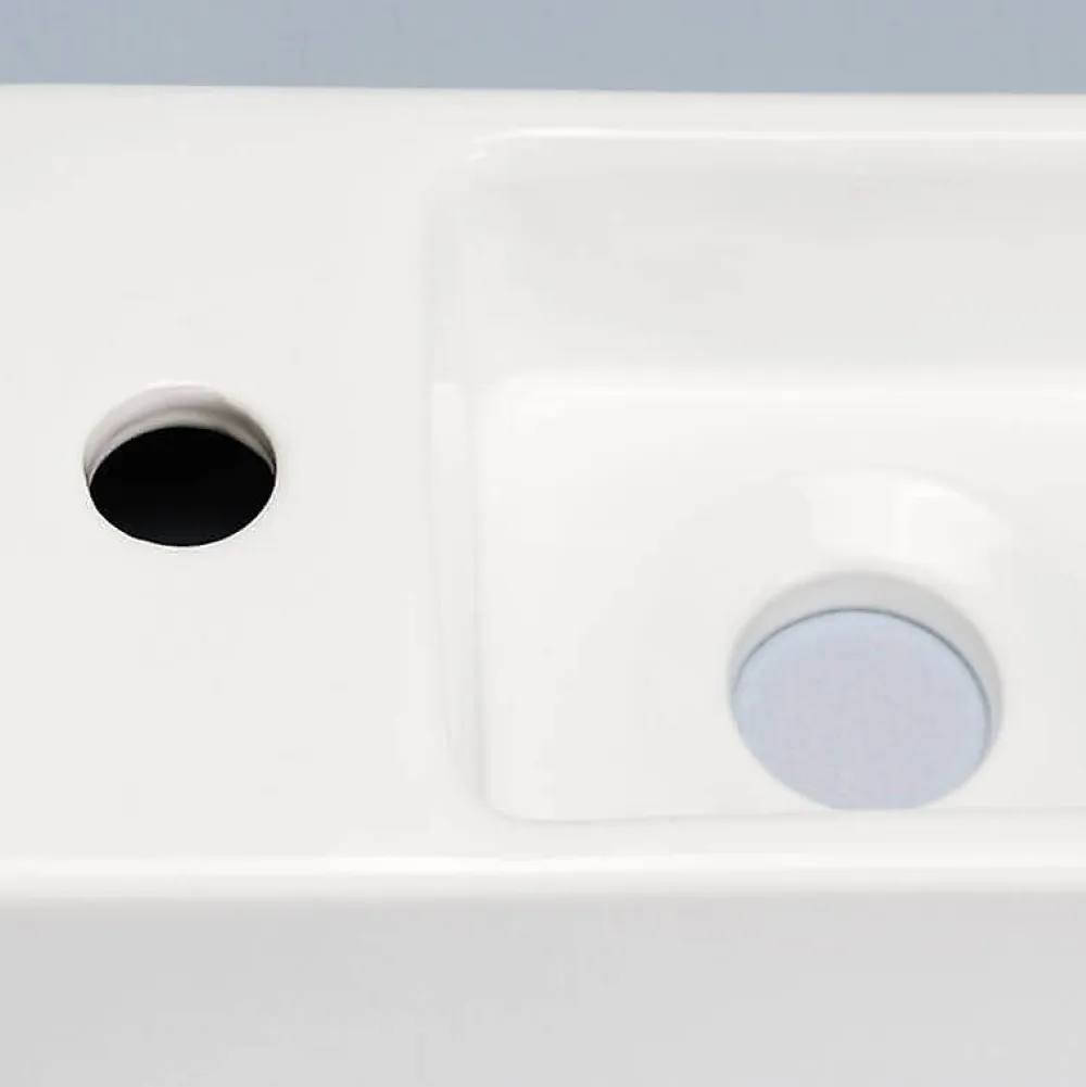 Lavabo|Rue Du Bain Lave main Rectangle Gauche Céramique Blanc 38x15 cm - Minimalist