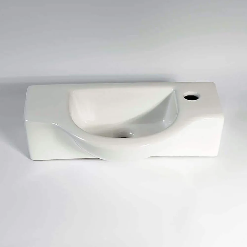 Rue Du Bain Lave Main Rectangulaire Sans trop Plein - Céramique - 45x25 cm - Arum