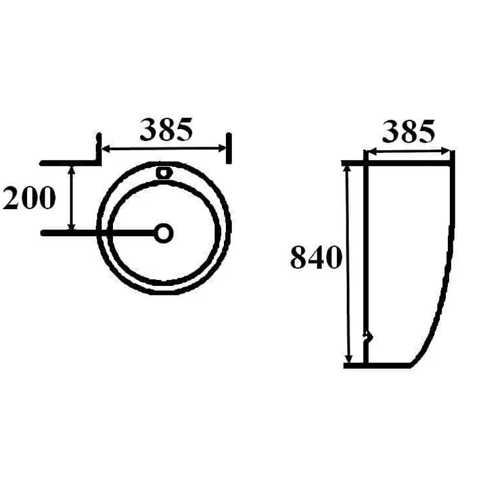 Lavabo|Rue Du Bain Lave Main Totem Rond - Céramique Blanc - 39x85 cm - Ove