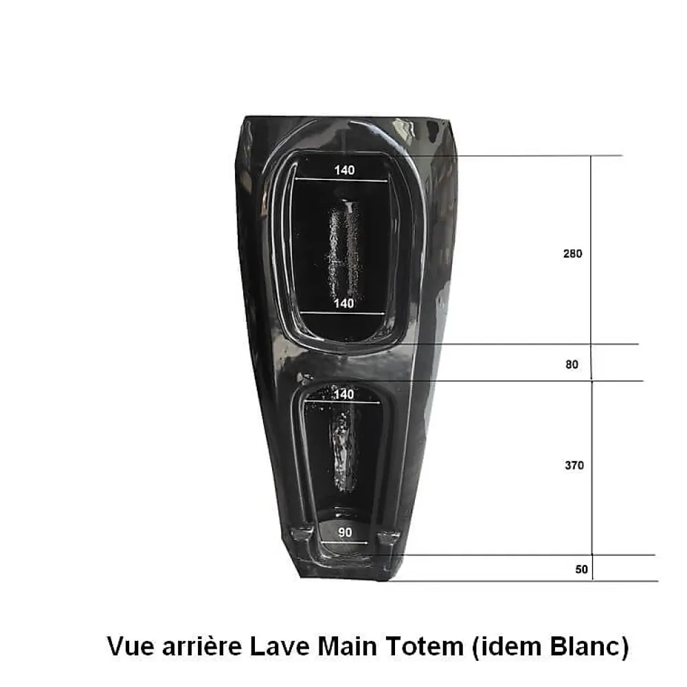 Lavabo|Rue Du Bain Lave Main Totem Rond - Céramique Blanc - 39x85 cm - Ove