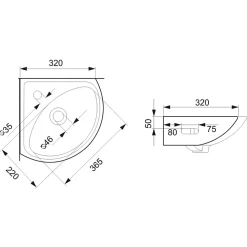 Lavabo|Planète Bain Lave mains d 'angle à suspendre