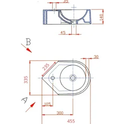 Lavabo|Planète Bain Lave mains d'angle à suspendre Jasmin