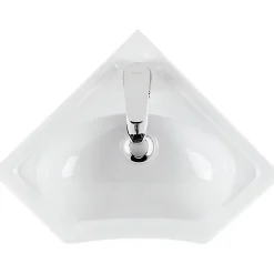 Lavabo|Sanindusa Lave mains d'angle mural céramique traditionnelle 36x36 Sado blanc (robinet non inclus)
