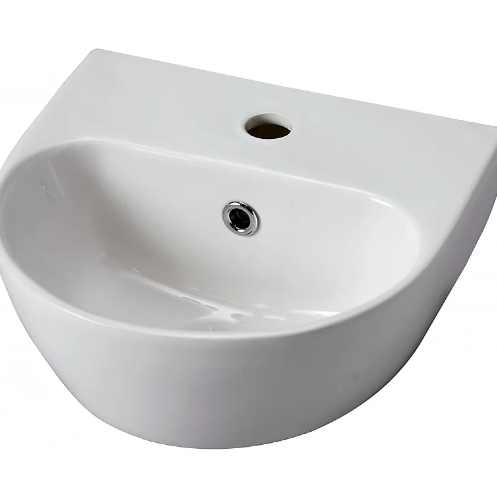 Lavabo|Planète Bain Lave mains en céramique à suspendre 35.5 cm avec trop plein - Lester