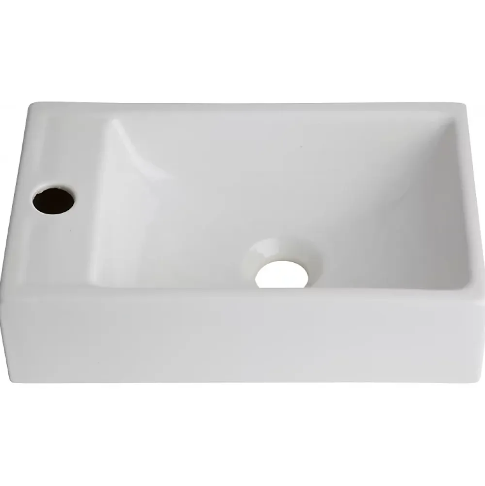 Lavabo|Planète Bain Lave mains rectangle blanc contemporain