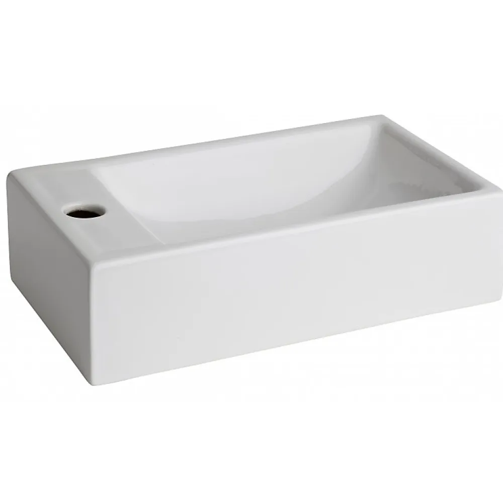 Lavabo|Planète Bain Lave mains rectangle blanc contemporain