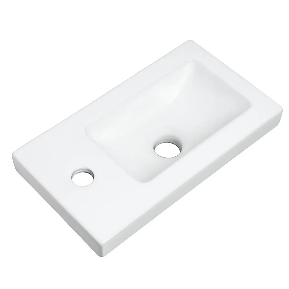 Lave-Mains|Bain-Bain Lave-main Prémonté Blanc 40Cm + Vasque céramique Blanche BILY -