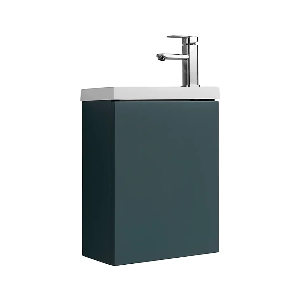 Jindoli Lave-main salle de bain Aquarino 40 cm finition vert foncé