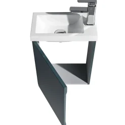 Jindoli Lave-main salle de bain Aquarino 40 cm finition vert foncé