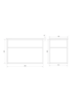 Jindoli Lave-main salle de bain Aquafredo 90 cm finition métal noir