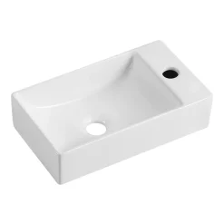 Homesight Lave-mains à suspendre en céramique rectangulaire blanc Savy