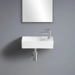 Homesight Lave-mains à suspendre en céramique rectangulaire blanc Savy