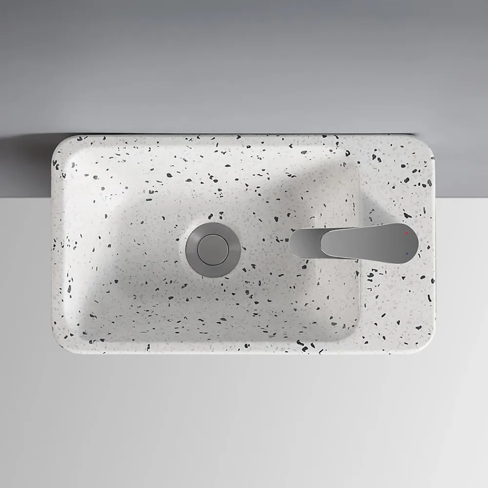 Homesight Lave-mains à suspendre en céramique rectangulaire terrazzo Savy