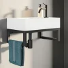 Aquarine Lave-mains blanc mat avec support noir - CAMDEM PACK - Lave-mains blanc avec support