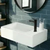 GoodHome Lave-mains céramique blanc Rioni 50 cm