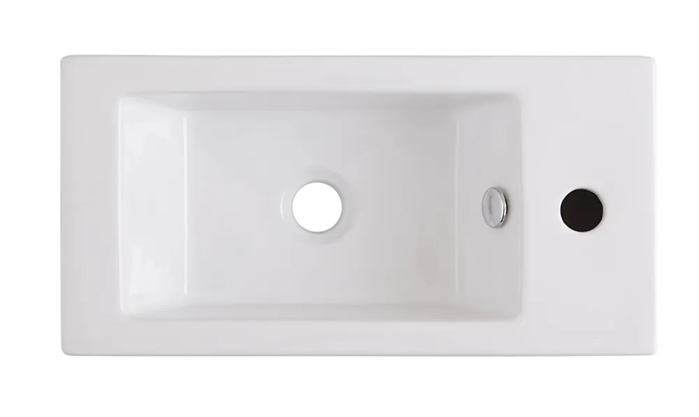 GoodHome Lave-mains céramique blanc Rioni 50 cm