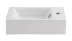 GoodHome Lave-mains céramique blanc Rioni 50 cm