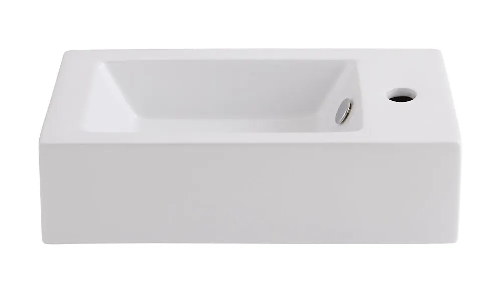 GoodHome Lave-mains céramique blanc Rioni 50 cm