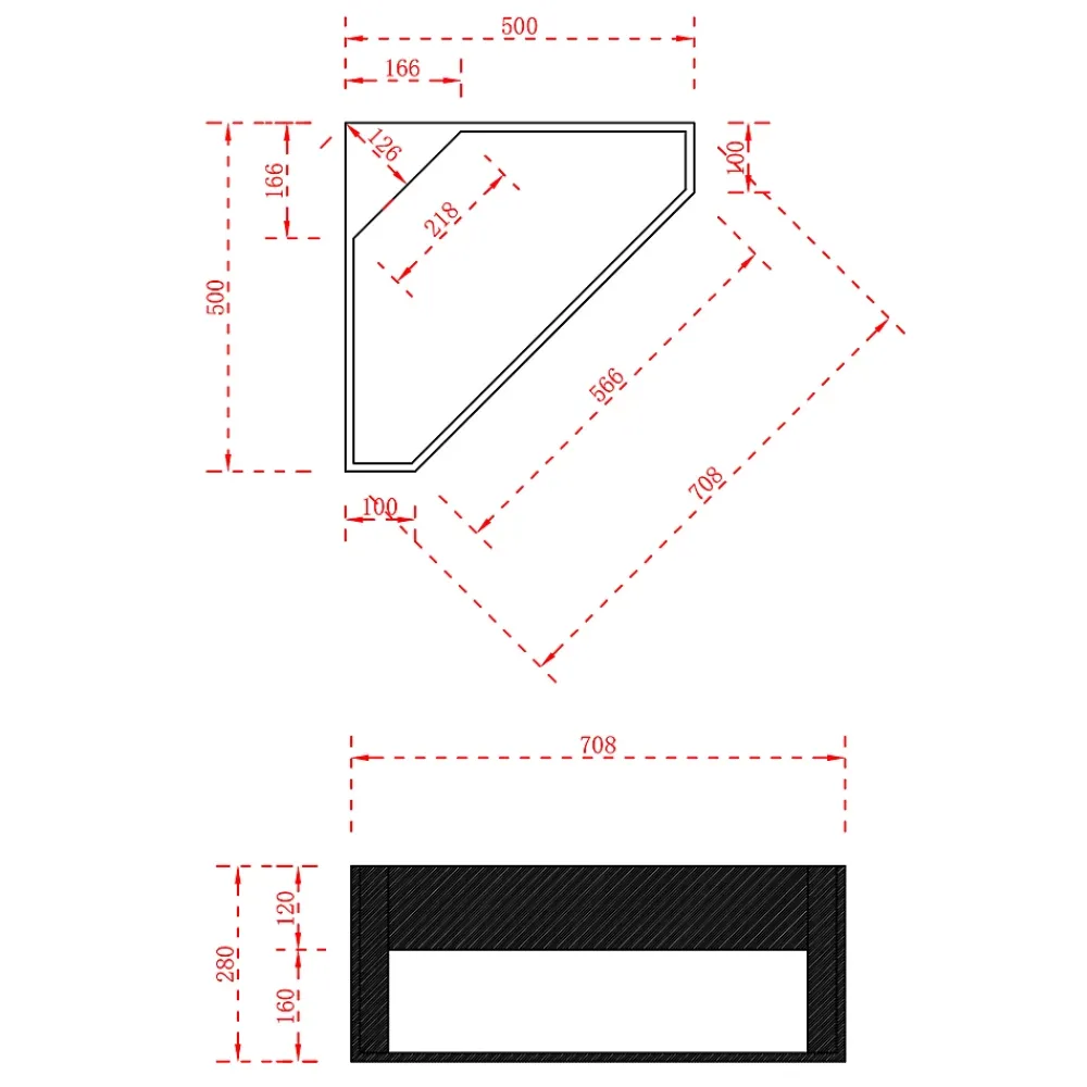 Lavabo|Bernstein Lave-mains d'angle en fonte minérale TWG70 - blanc mat - 50x50x28cm