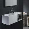 Lavabo|Planète Bain Lave-mains en solid surface Arezzo 54x20 cm avec espace de rangement
