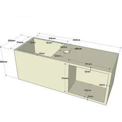 Lavabo|Planète Bain Lave-mains en solid surface Arezzo 54x20 cm avec espace de rangement