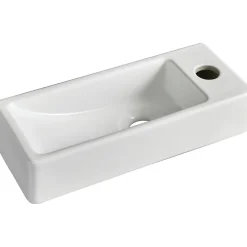 Planète Bain Lave-mains gain de place à suspendre 37 x 15 cm - robinet à droite - Longine