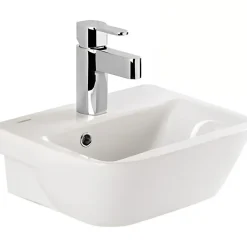 Lavabo|Sanindusa Lave-mains mural céramique traditionnelle Look 36x30 blanc (robinet et vidage non inclus)
