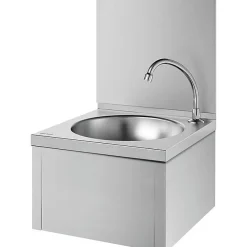 Lavabo|Delabie Lave-mains mural mécanique avec dosseret - Inox