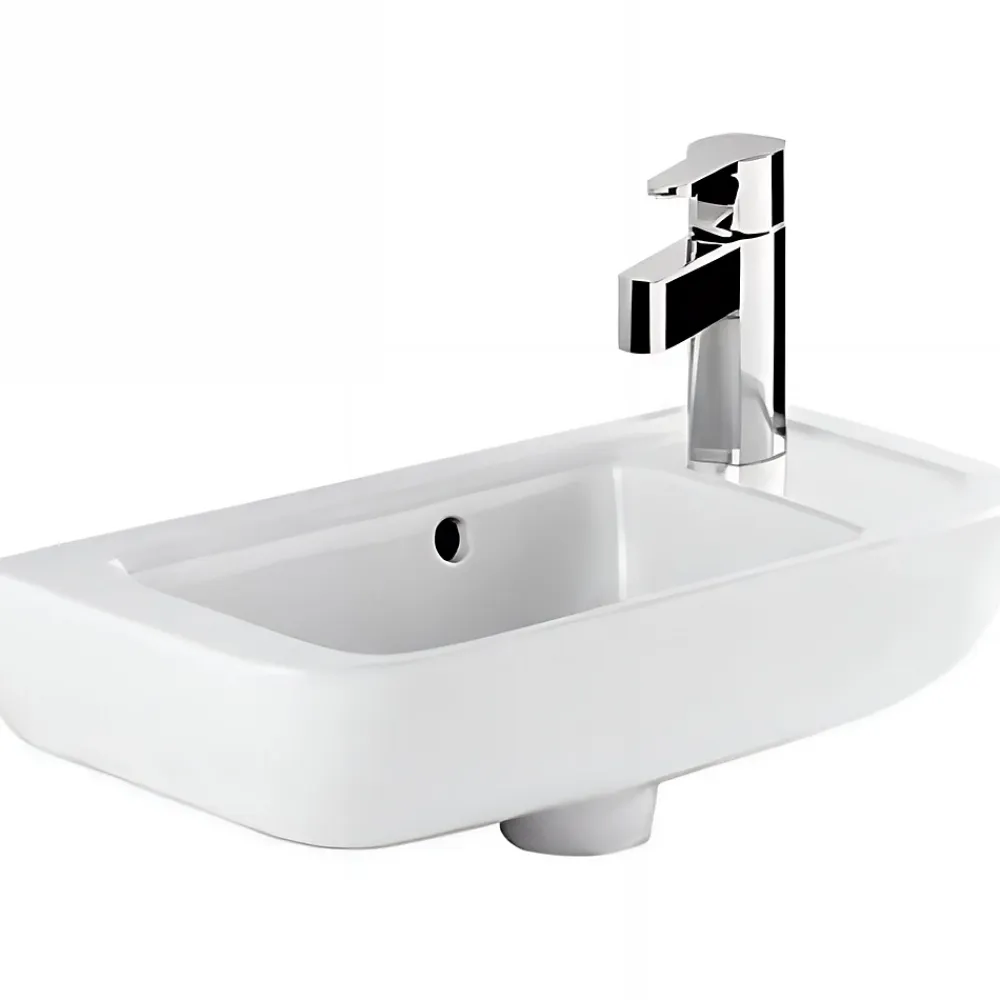 Lavabo|Sanindusa Lave-mains porcelaine vitrifiée mural 50x23 Look blanc