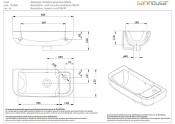 Lavabo|Sanindusa Lave-mains porcelaine vitrifiée mural 50x23 Look blanc