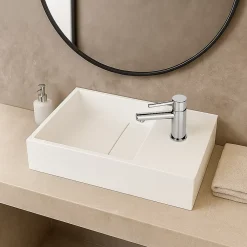 Ambra Lave-mains salle de bain suspendu 35 cm en Solide surface - Manita D