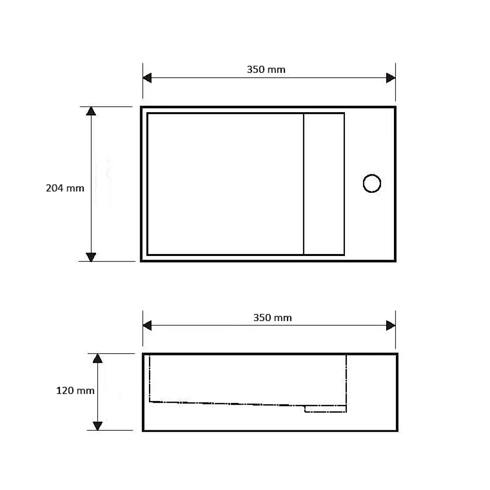 Ambra Lave-mains salle de bain suspendu 35 cm en Solide surface - Manita D