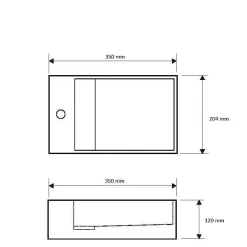 Ambra Lave-mains salle de bain suspendu 35 cm en Solide surface - Manita G