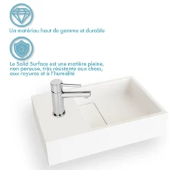 Ambra Lave-mains salle de bain suspendu 35 cm en Solide surface - Manita G