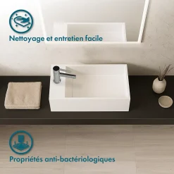 Ambra Lave-mains salle de bain suspendu 35 cm en Solide surface - Manita G